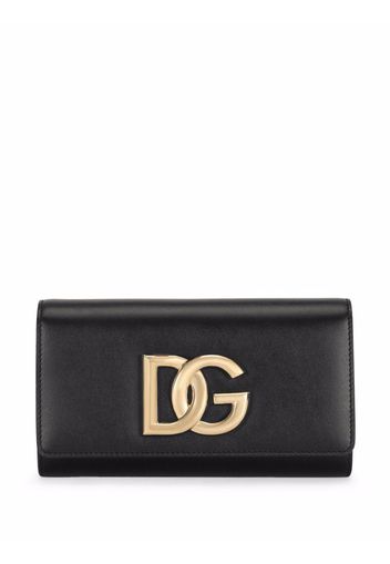 Dolce & Gabbana logo-plaque leather crossbody bag - Nero
