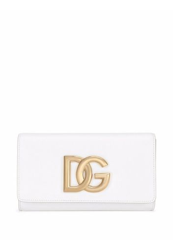 Dolce & Gabbana logo-plaque leather crossbody bag - Bianco