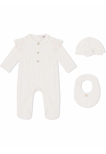 Dolce & Gabbana Kids Set neonato tre pezzi - W0111 WHITE