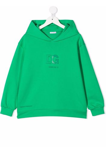 Dolce & Gabbana Kids logo-print pullover hoodie - Verde