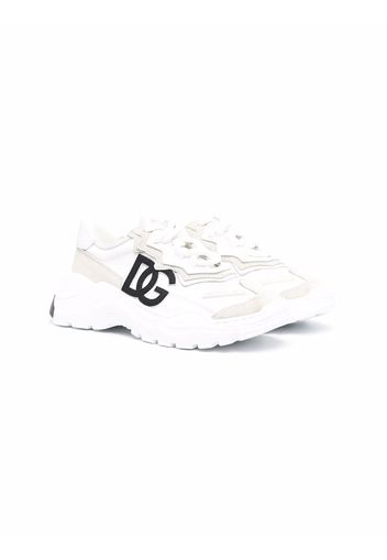 Dolce & Gabbana Kids logo-patch low-top sneakers - Bianco