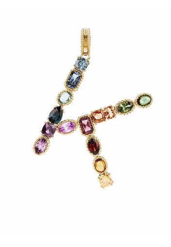 Dolce & Gabbana Collana con pendente in oro 18kt e pietre Rainbow Alphabet K