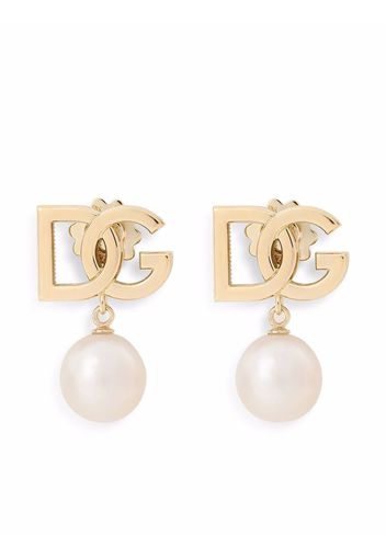 Dolce & Gabbana Orecchini con decorazione in oro 18kt con perle