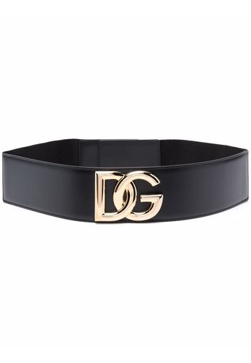 Dolce & Gabbana logo-plaque leather belt - Nero