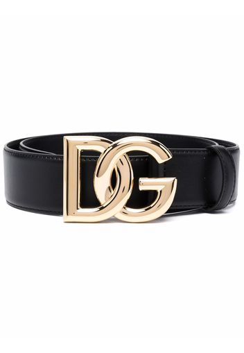 Dolce & Gabbana logo-plaque leather belt - Nero