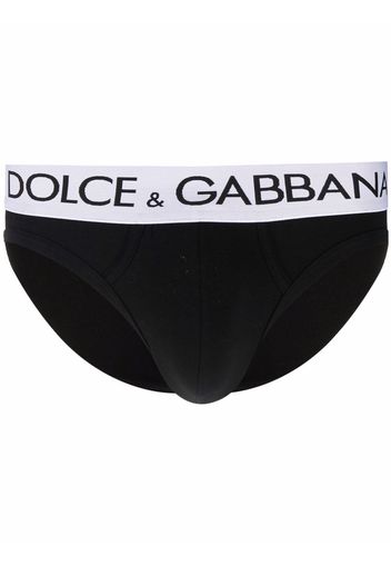 Dolce & Gabbana logo-waistband stretch-cotton briefs - Nero