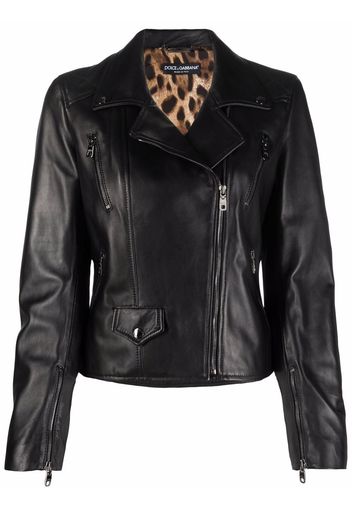 Dolce & Gabbana leather biker jacket - Nero