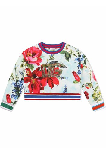 Dolce & Gabbana Kids Felpa con ricamo Cardinal's guard - Blu