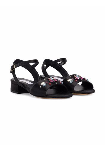 Dolce & Gabbana Kids Sandali con strass - Nero