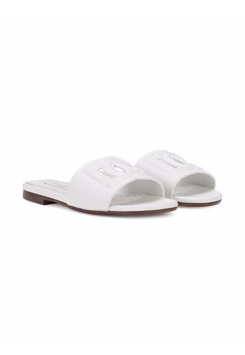 Dolce & Gabbana Kids DG logo leather sandals - Bianco