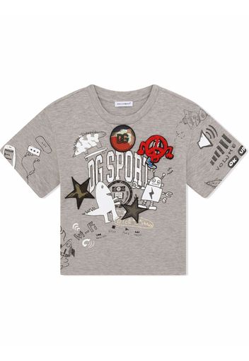 Dolce & Gabbana Kids T-shirt con applicazione DG Sport - Grigio