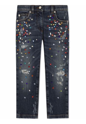 Dolce & Gabbana Kids Jeans con effetto vissuto - Blu