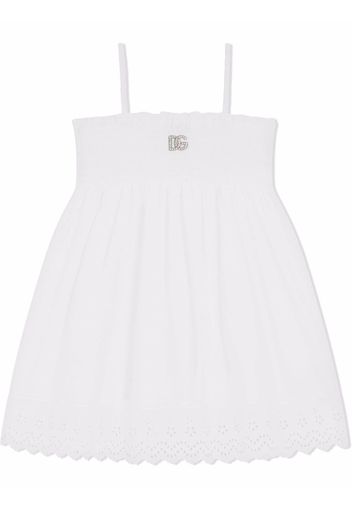 Dolce & Gabbana Kids ruched cotton sundress - Bianco