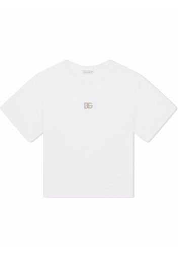 Dolce & Gabbana Kids DG logo plaque cotton T-shirt - Bianco