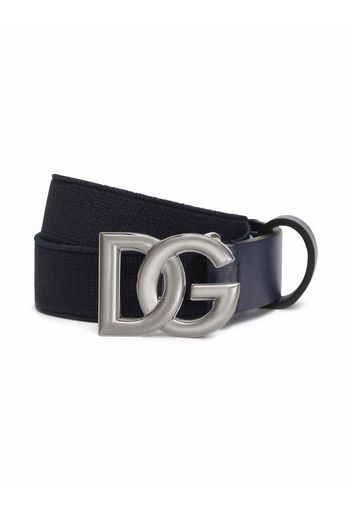 Dolce & Gabbana Kids logo-buckle leather belt - Blu