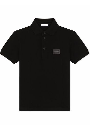 Dolce & Gabbana Kids Polo con logo - Nero