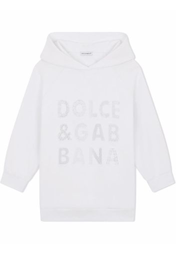 Dolce & Gabbana Kids Abito con cappuccio - Bianco