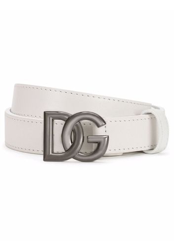 Dolce & Gabbana logo-buckle leather belt - Bianco