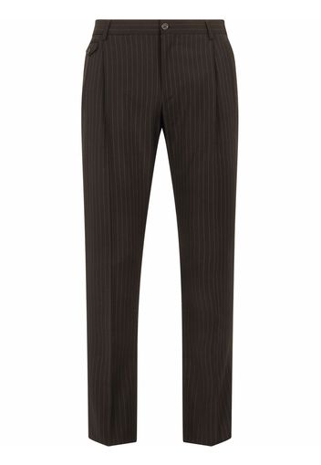 Dolce & Gabbana pinstripe tailored wool-blend trousers - Nero