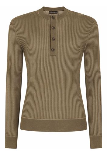 Dolce & Gabbana ribbed-knit long-sleeve top - Grigio