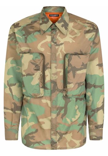 Dolce & Gabbana Camicia con stampa camouflage - Verde