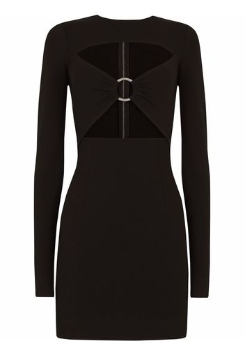 Dolce & Gabbana long-sleeve cut-out mini dress - Nero