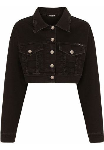 Dolce & Gabbana Giacca denim crop - Nero