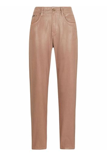 Dolce & Gabbana metallic cropped leg jeans - Toni neutri