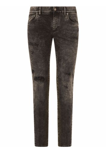 Dolce & Gabbana distressed-effect slim-cut jeans - Grigio