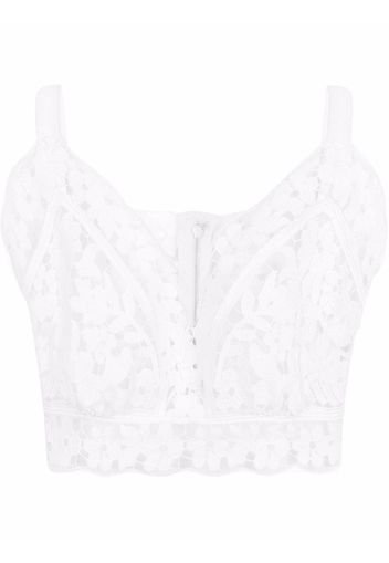 Dolce & Gabbana broderie-anglaise crop top - Bianco