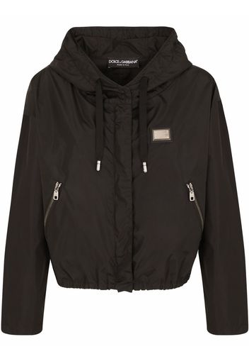 Dolce & Gabbana logo-patch hooded jacket - Rosso