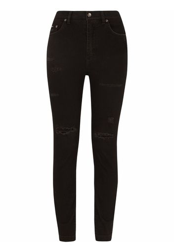 Dolce & Gabbana Jeans skinny con effetto vissuto - Nero