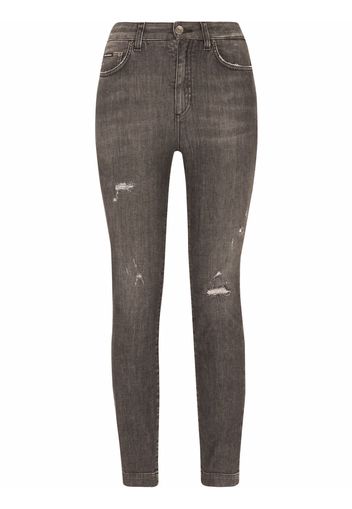 Dolce & Gabbana high-waist distressed skinny jeans - Grigio