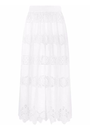 Dolce & Gabbana openwork embroidered culottes - Bianco