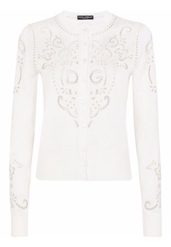 Dolce & Gabbana Cardigan con ricamo - Bianco