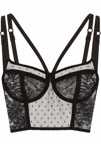 Dolce & Gabbana Corsetto in tulle point d'esprit - Nero