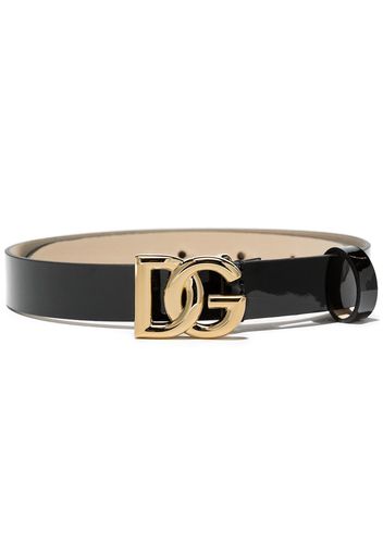 Dolce & Gabbana Kids Cintura con fibbia DG - Nero