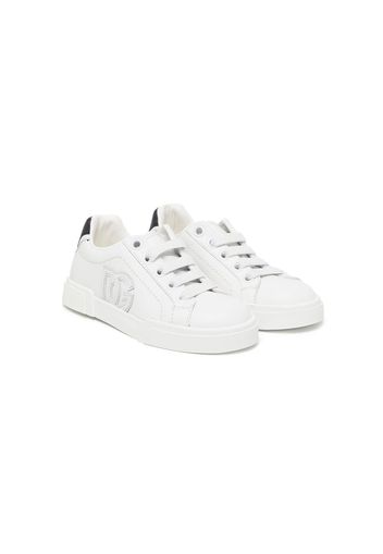 Dolce & Gabbana Kids DG logo-patch low-top sneakers - Bianco