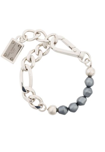 Dolce & Gabbana Bracciale a catena con placca logo - Argento