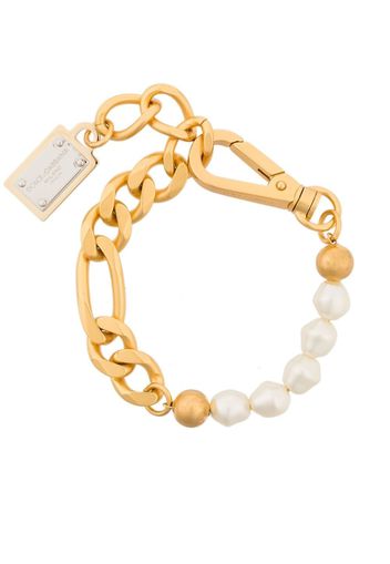 Dolce & Gabbana Bracciale a catena con placca logo - Oro