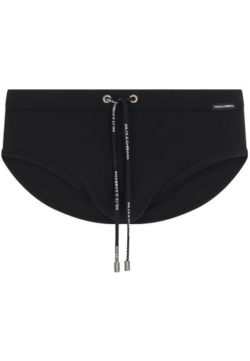 Dolce & Gabbana logo tie swimming trunks - Nero