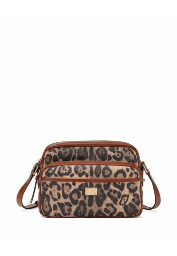 Dolce & Gabbana leopard print shoulder bag - Marrone