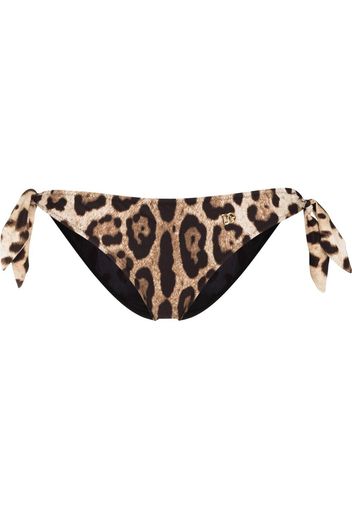Dolce & Gabbana leopard-print bikini bottoms - Toni neutri