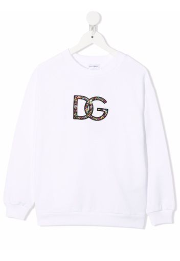 Dolce & Gabbana Kids Felpa con logo - Bianco