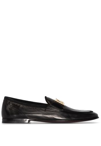 Dolce & Gabbana Interlocking DG-plaque leather loafers - Nero