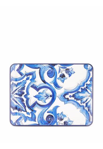 Dolce & Gabbana patterned wood tray - Bianco