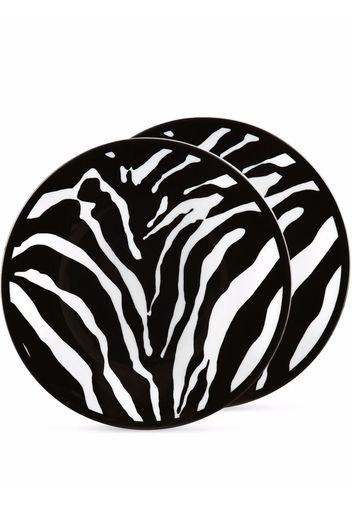 Dolce & Gabbana zebra-print circular tray - Bianco