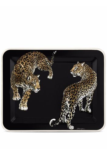 Dolce & Gabbana leopard print tray - Nero