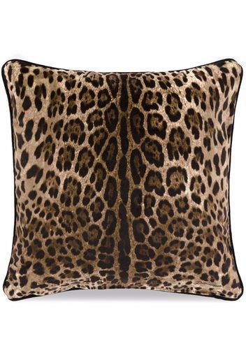 Dolce & Gabbana leopard-print cushion - Marrone