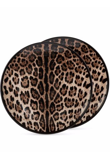 Dolce & Gabbana leopard-print ceramic bowl - Marrone